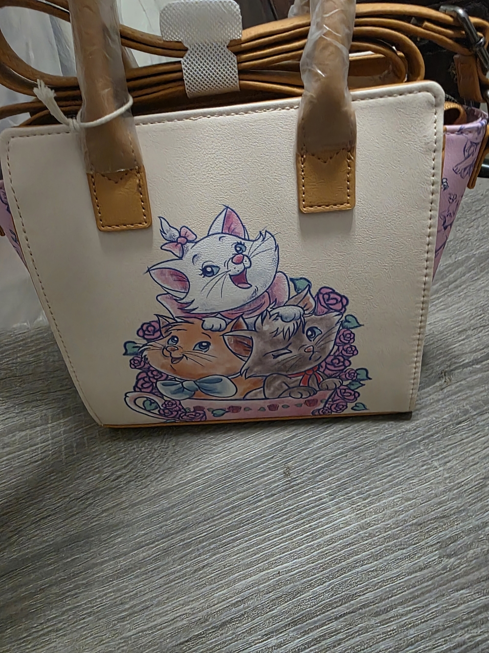 Loungefly Cream Multicolor Aristocats Stack Small Tote Bag
